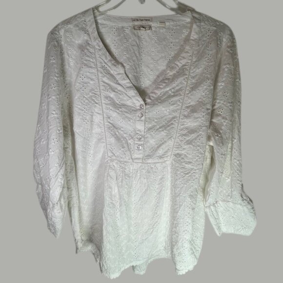 Fat Face White Cotton Eyelet Poppy Pullover- Size 14 - Picture 1 of 11